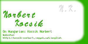 norbert kocsik business card